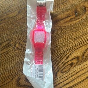 NIB Hot Pink Transparent Apple Watch band